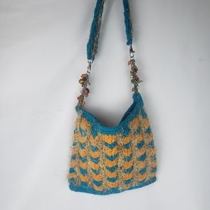Hand woven crochet  shoulder purse bag